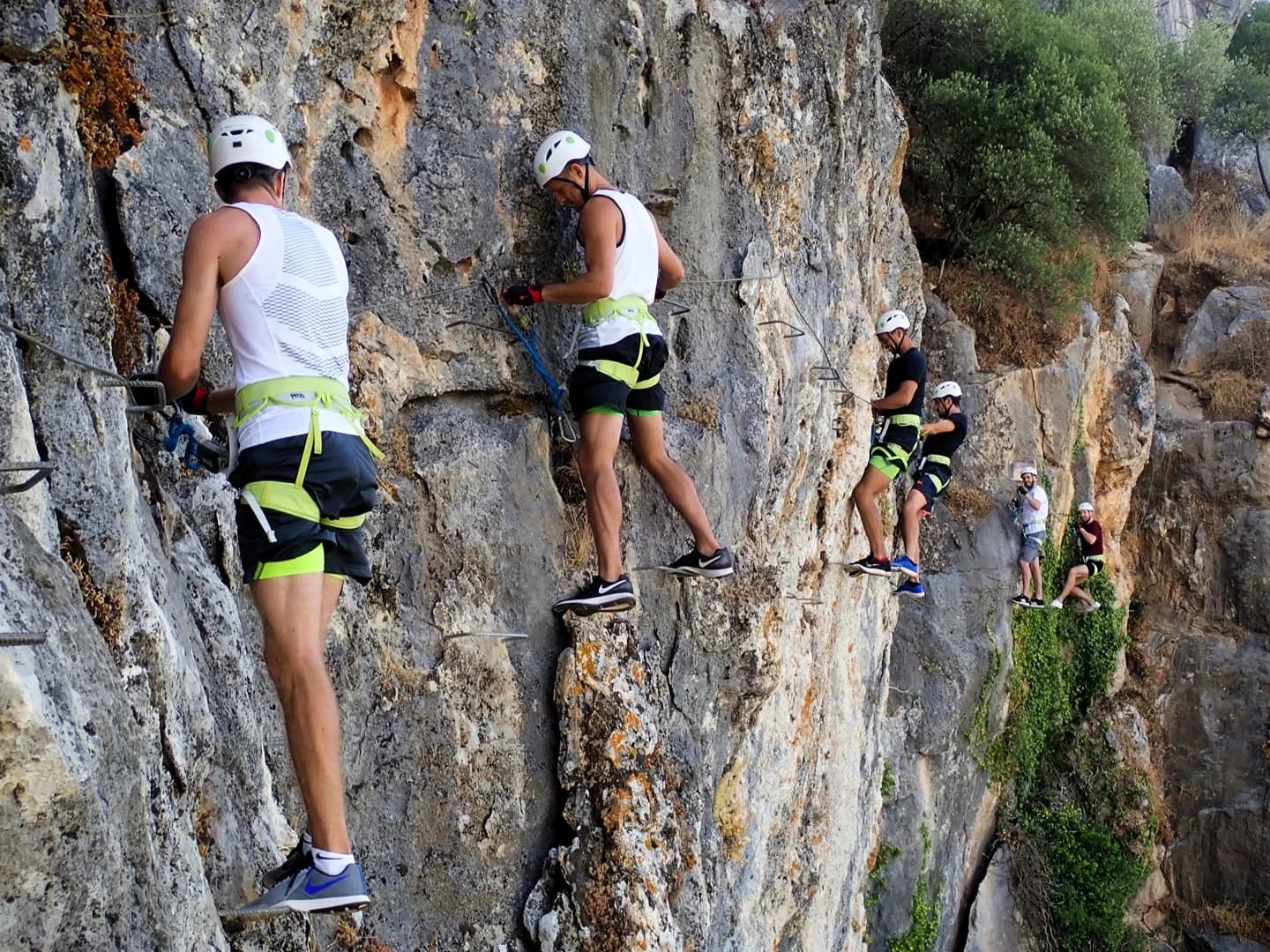 Via Ferrata Casares - Crossing a monkey bridge in via ferrata casares